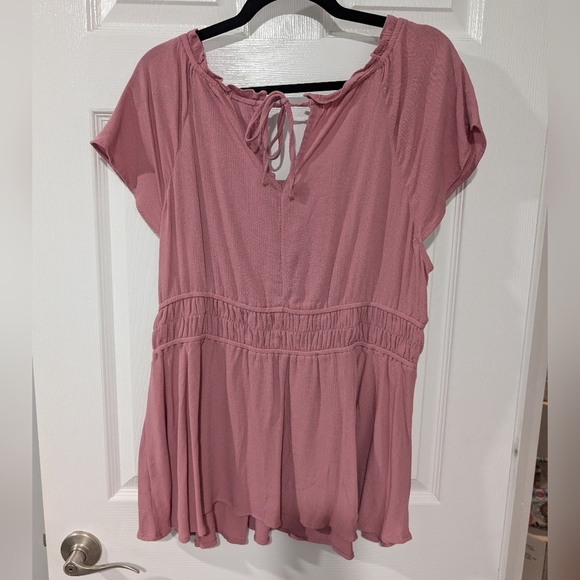 Torrid Pink Babydoll Washable Gauze Short Sleeve Top in Size 2 (18/20) - Picture 8 of 10